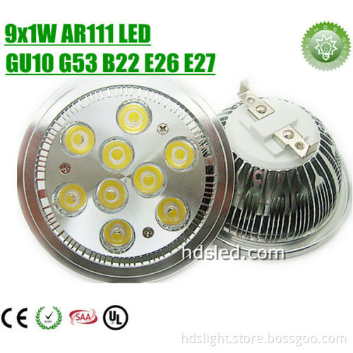 High quality aluminum 9w ar111 light